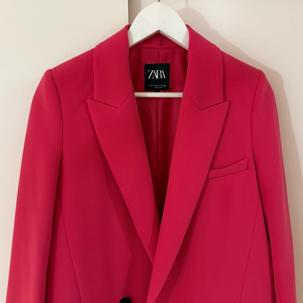 Zara Women's Vibrant Pink Suit Jacket - Picture 2 of 10